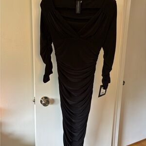 Norma Kamali Black Long Sleeve Dress